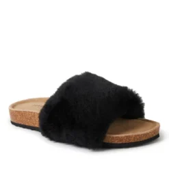 Fireside By Dearfoams Women's Canberra Genuine Shearling Band Footbed Slide Slippers -Minnetonka Shoes Shop GUEST 70f6e00e 0af2 44f4 83df 718a540225e1