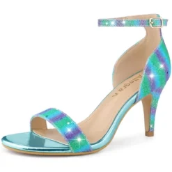 Allegra K Women's Glitter Ankle Strap Stiletto Heel Sandals -Minnetonka Shoes Shop GUEST 73bdce82 5997 430d 9017 2ebb565d40bd