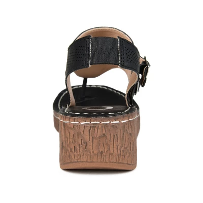 Journee Collection Womens Mckell Wedge Heel Buckle Sandals 2 Journee Collection Womens Mckell Wedge Heel Buckle Sandals - Image 2