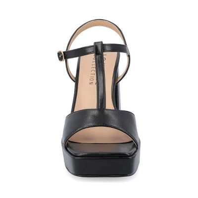 Journee Collection Womens Parson Metallic Vegan Leather Platform Sandals 5 Journee Collection Womens Parson Metallic Vegan Leather Platform Sandals - Image 5