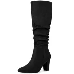 Allegra K Women's Pointed Toe Chunky Heel Knee High Boots -Minnetonka Shoes Shop GUEST 78ed1769 ee9b 4968 aabe 323b3ed929a6