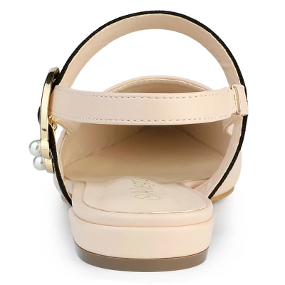 Allegra K Women's Pointed Toe Slingback Flat Pumps 3 Allegra K Women's Pointed Toe Slingback Flat Pumps - Image 3