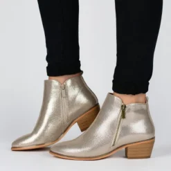 Journee Collection Womens Rebel Outside Zip Stacked Heel Booties -Minnetonka Shoes Shop GUEST 8011cafe c2f7 4939 a8a5 d2c81235c8f6