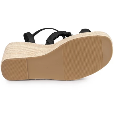 Perphy Espadrille Platform Ankle Strap Wedge Heel Sandals For Women 4 Perphy Espadrille Platform Ankle Strap Wedge Heel Sandals For Women - Image 4