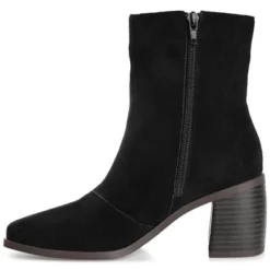 Journee Collection Womens Sloann Tru Comfort Foam Inside Zip Stacked Heel Booties