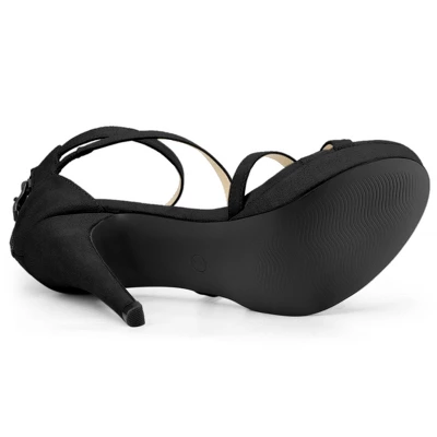 Allegra K Women's Strappy Platform Stiletto Heels Sandals 4 Allegra K Women's Strappy Platform Stiletto Heels Sandals - Image 4