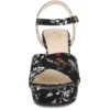 Perphy Women's Floral Platform Slingback Chunky High Heels Sandals