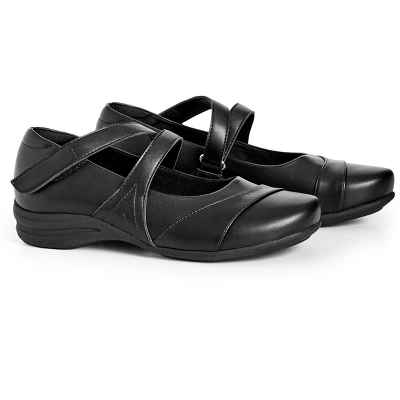 Women's WIDE FIT Brooklyn Comfort Flat - Black | CLOUDWALKERS 5 Women's WIDE FIT Brooklyn Comfort Flat - Black | CLOUDWALKERS - Image 5