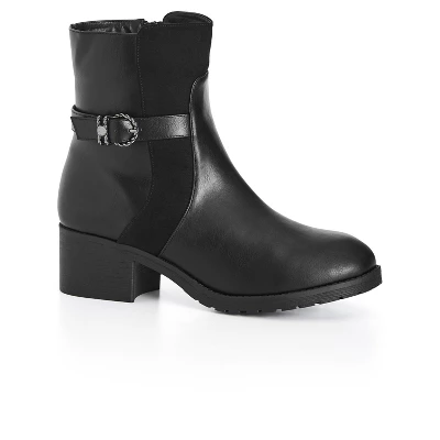 Women's WIDE FIT Thea Ankle Boot - Black | EVANS 6 Women's WIDE FIT Thea Ankle Boot - Black | EVANS - Image 6
