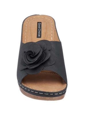 GC Shoes Tokyo Flower Comfort Slide Wedge Sandals 2 GC Shoes Tokyo Flower Comfort Slide Wedge Sandals - Image 2
