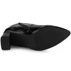 Allegra K Women's Pointed Toe Snake Print Chunky Heel Ankle Boots -Minnetonka Shoes Shop GUEST 96613a07 e250 47c8 8557 684a95f47367