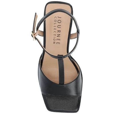 Journee Collection Womens Parson Metallic Vegan Leather Platform Sandals 3 Journee Collection Womens Parson Metallic Vegan Leather Platform Sandals - Image 3