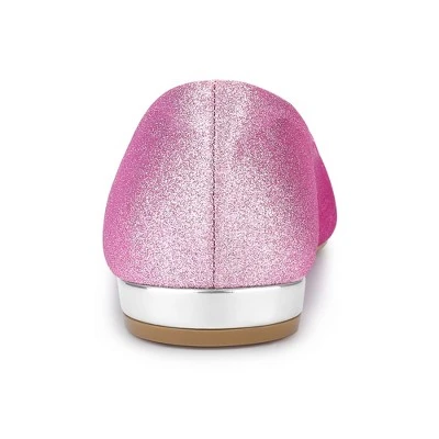 Allegra K Women's Glitter Pointed Toe Ballet Elegant Flats Shoes 2 Allegra K Women's Glitter Pointed Toe Ballet Elegant Flats Shoes - Image 2