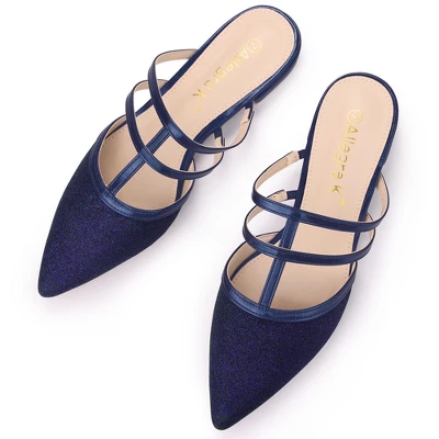 Allegra K Women's Glitter Pointed Toe Flats Mules 14 Allegra K Women's Glitter Pointed Toe Flats Mules - Image 14