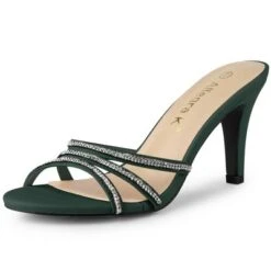 Allegra K Women's Rhinestone Strappy Heel Mules -Minnetonka Shoes Shop GUEST 99af77b4 8850 4ed7 8f51 f51fd309372a