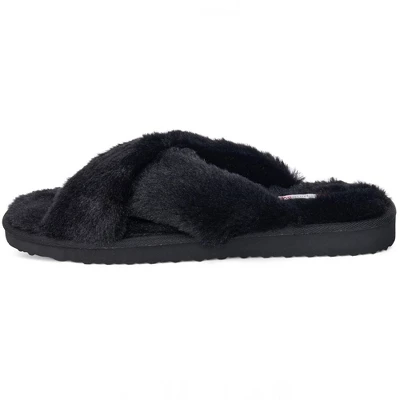 Alpine Swiss Fiona Womens Fuzzy Fluffy Faux Fur Slippers Memory Foam Indoor House Shoes 2 Alpine Swiss Fiona Womens Fuzzy Fluffy Faux Fur Slippers Memory Foam Indoor House Shoes - Image 2
