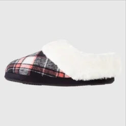 Isotoner Women's Plaid Page Hoodback Slippers