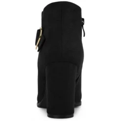 Allegra K Women's Buckle Side Zip Chunky Heels Ankle Boots -Minnetonka Shoes Shop GUEST 9f73707f 6c40 42d2 9bfb 7701f8b6f2fb