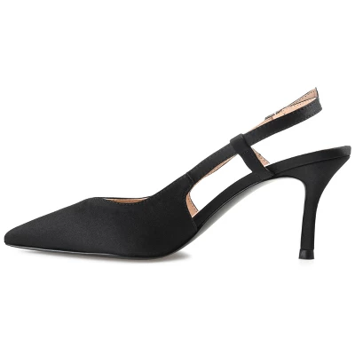 Journee Collection Womens Knightly Sling Back Mid Stiletto Pointed Toe Pumps 1 Journee Collection Womens Knightly Sling Back Mid Stiletto Pointed Toe Pumps