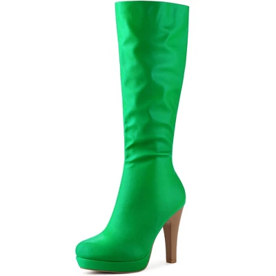 Allegra K Women's Chunky Heel Round Toe Platform Knee High Boots 10 Allegra K Women's Chunky Heel Round Toe Platform Knee High Boots - Image 10