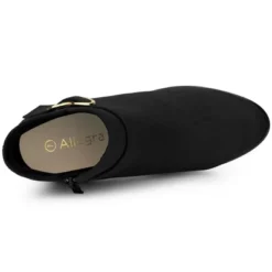 Allegra K Women's Buckle Side Zip Chunky Heels Ankle Boots -Minnetonka Shoes Shop GUEST ac65cf73 a8b1 482e 9bb1 cfa1fffac8cb