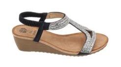 GC Shoes Coretta Embellished Slingback Wedge Sandals