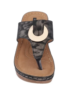 GC Shoes Genelle Hardware Comfort Slide Wedge Sandals 3 GC Shoes Genelle Hardware Comfort Slide Wedge Sandals - Image 3