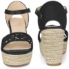 Perphy Platform Ankle Straps Espadrille Wedge Heel Sandals For Women