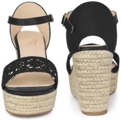 Perphy Platform Ankle Straps Espadrille Wedge Heel Sandals For Women