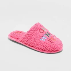 Women's Holiday Oh What Fun! Scuff Slippers - Wondershop™ Pink -Minnetonka Shoes Shop GUEST c3347ddd 2fa9 4eec 9c3c e1212d5d8541