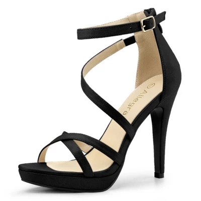 Allegra K Women's Strappy Platform Stiletto Heels Sandals 7 Allegra K Women's Strappy Platform Stiletto Heels Sandals - Image 7