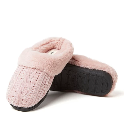 Dearfoams Womens Claire Cable Knit Chenille Clog Slipper 1 Dearfoams Womens Claire Cable Knit Chenille Clog Slipper