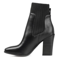 Journee Collection Womens Adalia Tru Comfort Foam Pull On Stacked Heel Booties