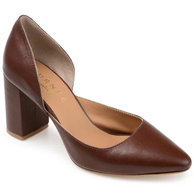 Journee Signature Womens Genuine Leather Jillian D'Orsay High Block Heel Almond Toe Pumps 9 Journee Signature Womens Genuine Leather Jillian D'Orsay High Block Heel Almond Toe Pumps - Image 9