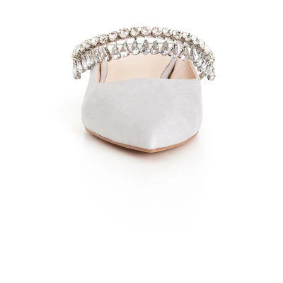 Women's Wide Fit Strappy Point Mule - Gray | EVANS 4 Women's Wide Fit Strappy Point Mule - Gray | EVANS - Image 4