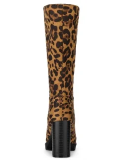 Allegra K Women's Mid Calf Block Heel Boots -Minnetonka Shoes Shop GUEST cb3420cd 1950 473c 97c5 0aaeca9690ba