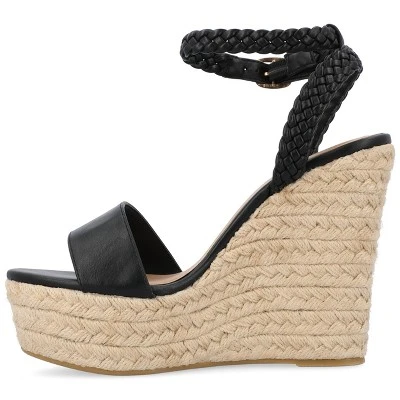 Journee Collection Womens Andiah Tru Comfort Foam Buckle Espadrille Wedge Sandals 1 Journee Collection Womens Andiah Tru Comfort Foam Buckle Espadrille Wedge Sandals
