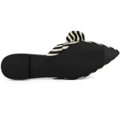 Allegra K Women's Pointed Toe Slip On Flat Stripe Bow Slides Mules -Minnetonka Shoes Shop GUEST cc0db512 b244 4864 b5cf 91a97bc3ffcb