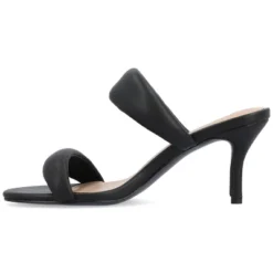 Journee Collection Womens Mellody Light Puff Strap Slip On Open Toe Pumps