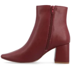Journee Collection Womens Haylinn Tru Comfort Foam Inside Zip Block Heel Booties