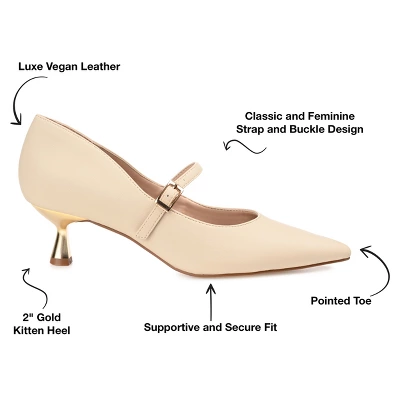 Journee Collection Womens Manza Kitten Heel Mary Jane Pointed Toe Pumps 7 Journee Collection Womens Manza Kitten Heel Mary Jane Pointed Toe Pumps - Image 7
