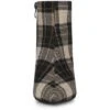 Allegra K Women's Plaid Pointed Toe Side Zip Stiletto Heel Ankle Boots