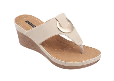 GC Shoes Genelle Hardware Comfort Slide Wedge Sandals 7 GC Shoes Genelle Hardware Comfort Slide Wedge Sandals - Image 7