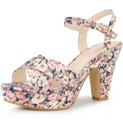 Perphy Women's Floral Platform Slingback Chunky High Heels Sandals 17 Perphy Women's Floral Platform Slingback Chunky High Heels Sandals -Minnetonka Shoes Shop GUEST da212bed 2fe0 47b1 93c9 ef998a3be647