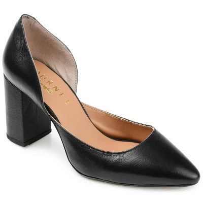 Journee Signature Womens Genuine Leather Jillian D'Orsay High Block Heel Almond Toe Pumps 8 Journee Signature Womens Genuine Leather Jillian D'Orsay High Block Heel Almond Toe Pumps - Image 8