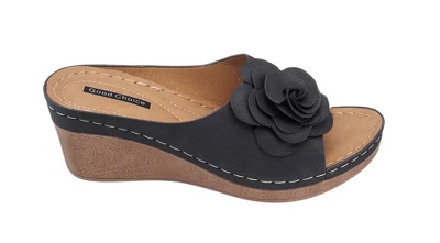 GC Shoes Tokyo Flower Comfort Slide Wedge Sandals 1 GC Shoes Tokyo Flower Comfort Slide Wedge Sandals