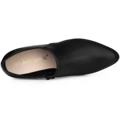 Allegra K Women's Pointy Toe Patchwork Chunky Heels Oxford Ankle Booties -Minnetonka Shoes Shop GUEST ddbc97ec 6790 4ce1 97c8 0b5497664193