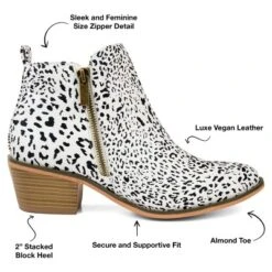 Journee Collection Womens Rebel Outside Zip Stacked Heel Booties -Minnetonka Shoes Shop GUEST df01c624 21d8 41a6 8054 939c48f85a0b