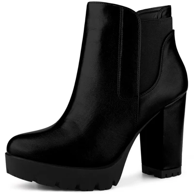 Perphy Women's Platform Chunky High Heels Chelsea Boots 7 Perphy Women's Platform Chunky High Heels Chelsea Boots - Image 7