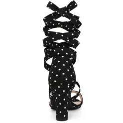 Allegra K Women's Polka Dots Lace Up Chunky Heels Sandals -Minnetonka Shoes Shop GUEST e315a6ae 1a6a 4b4d 91e5 28806f5e585d